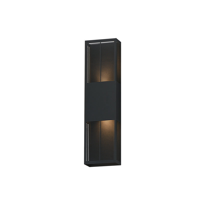 Grille-Fixation murale d'extérieur, H 24 po x l 6,25 po x P 3,25 po, Noir