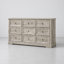 Commode rustique à 9 tiroirs de style campagnard, 135 cm de large, pour salon, entrée ou chambre - Gris-106536653