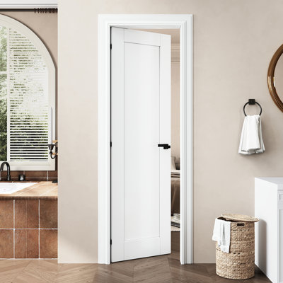 Interior Pantry Primed Shaker Paneled Slab Door Solid Manufactured Wood