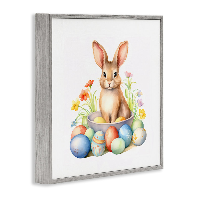 Lapin de Pâques et œufs, estampe numérique par Andrea Haase, Estampe numérique Farmhouse, H 17 po x l 17 po