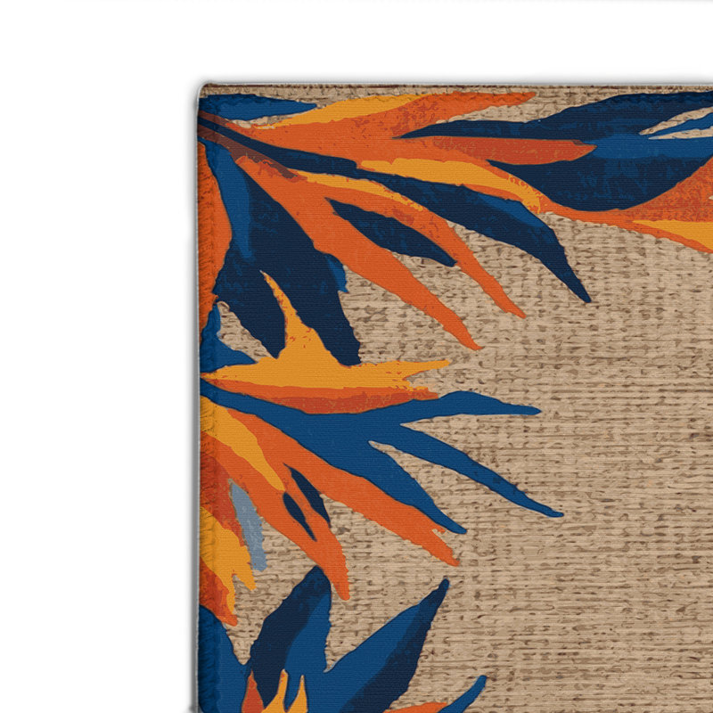 Tapis d'intérieur et d'extérieur brun Botanical, Rectangle 4pi x 6 pi