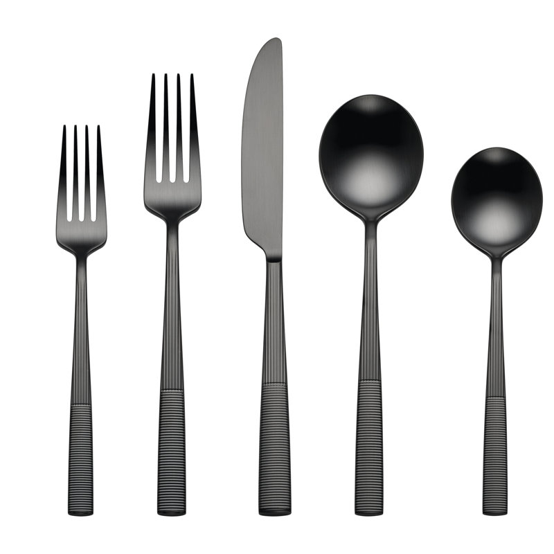 Modulus 20-Piece Flatware Set, Black