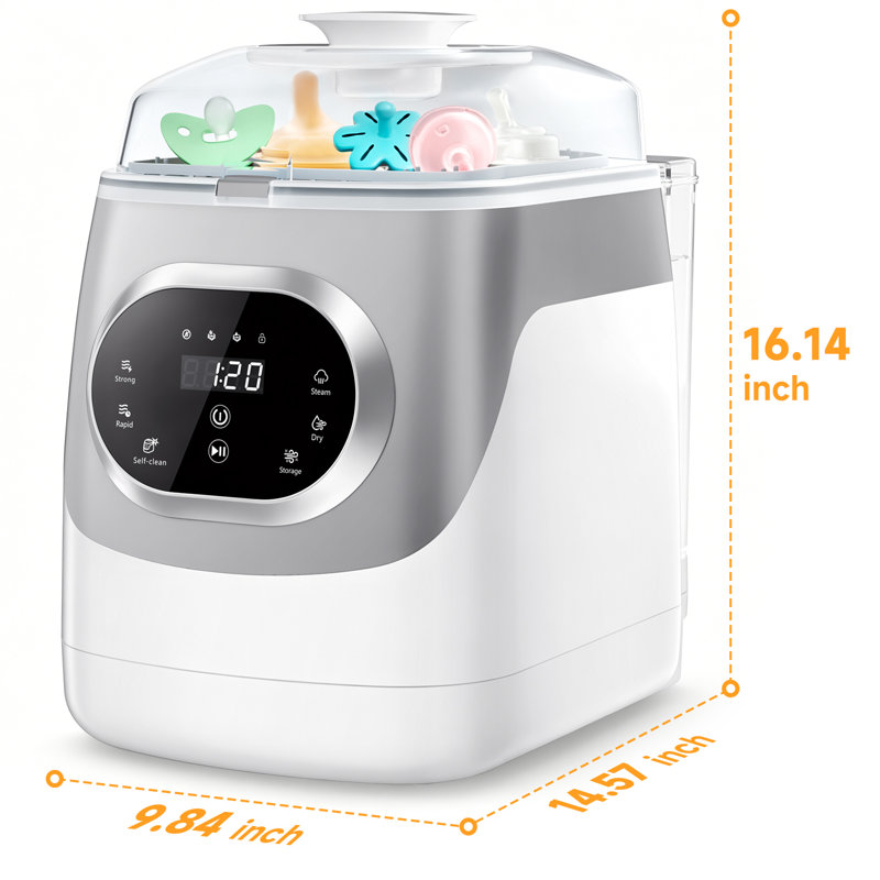 Laveuse, stérilisateur et séchoir pour biberons Pro, machine de nettoyage 4 en 1 pour biberons, pièces de pompe et articles essentiels pour bébé - un gain de temps et un entretien sans effort