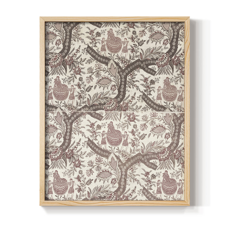 Vintage Abstract Print LXXIX Framed Print - Solid Wood, Natural, 21" H x 17" W