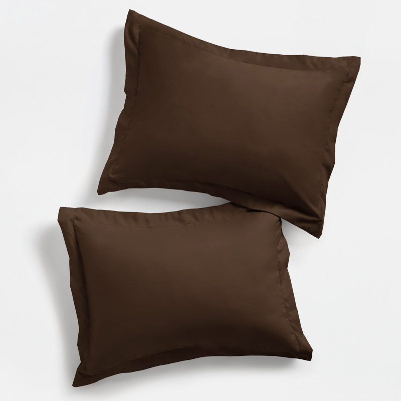 Pillow Shams 2-Pack Microfiber Ultra Soft Bedding, King, Chocolate