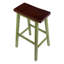 Tabouret de bar Satori, vert rustique et noyer-1450399871