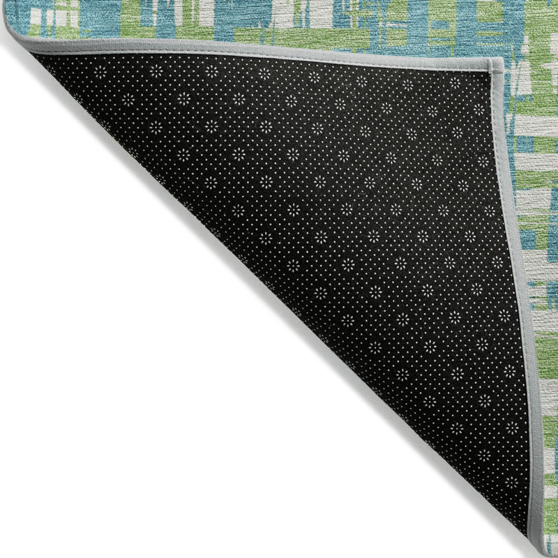 Zarifa Teal Washable Indoor-Outdoor Rug - , 9' x 12'