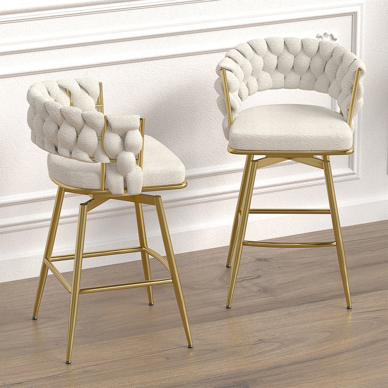 Tabouret, Tabouret de comptoir (siège d'une hauteur de 25,9, Blanc, 2