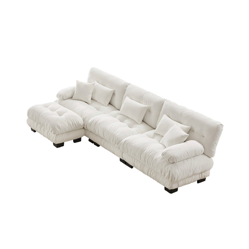 Canapé modulaire Luxury Luxury, Chenille blanche