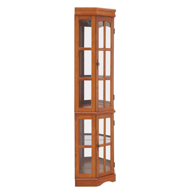 Armoire de coin à 5 tablettes avec 5 tablettes en chêne, Chêne