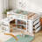 Twin Loft Bed stroage case ,drawers,Twin Loft Bed with ,Drawer Cabinet, Shelf Cabinet and Pulling -Out Desk,Rubber Wood Loft Bed with Safety Guardrail ,Ladder-647824621