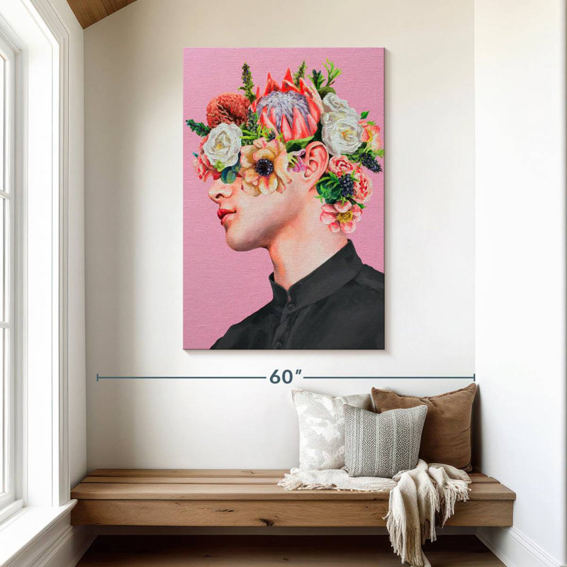 Face florale II, H 48 po x l 32 po