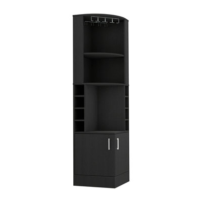 Corner Bar Cabinet, Glass Rack, Double Door Cabinet, Eight Built-In Wine Rack