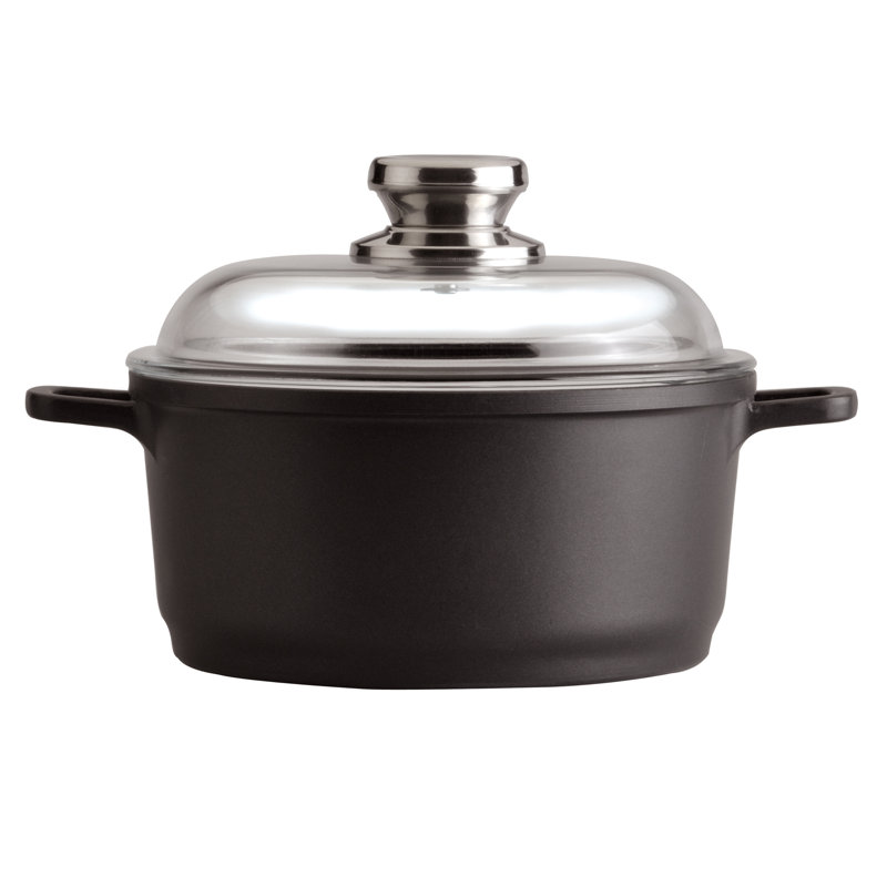 BergHOFF EuroCast 7,4 pte Marmite antiadhésive en aluminium et céramique avec couvercle en verre