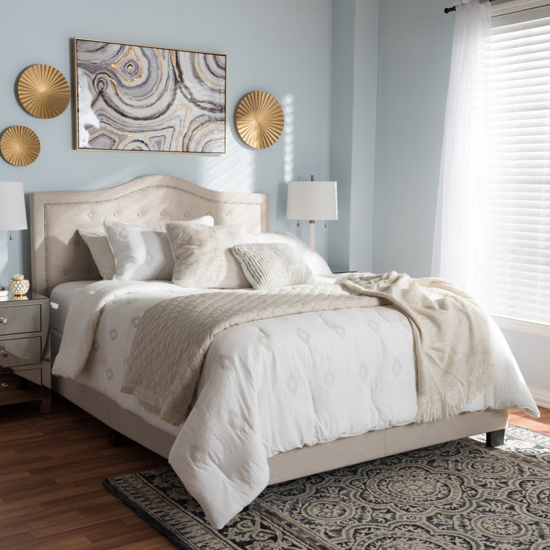 Ermadine Upholstered Standard Bed, King, Light Beige