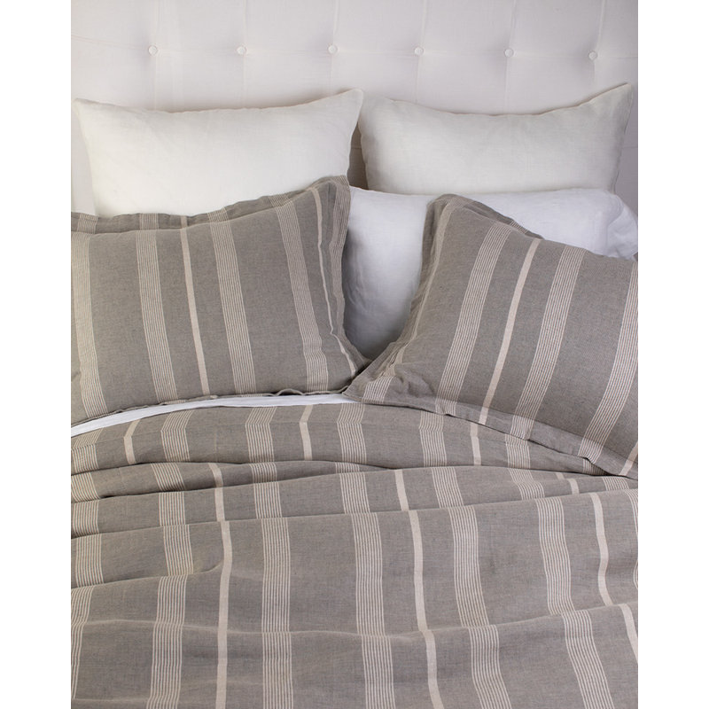 Clemens Linen Duvet Cover Set, King Duvet Cover + 2 Shams