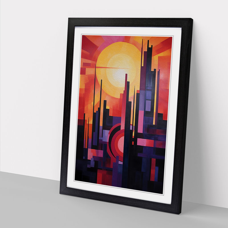 Single Picture Frame Print on Wood, 46cm H x 34cm W, Black Framed