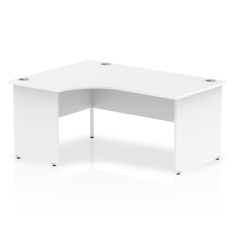 Impulse L-Shaped Computer Desk, Left Hand Facing, White/White