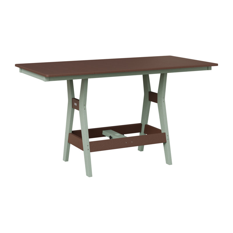 Harbor Outdoor Dining Table, Seafoam, 30.37" H x 66" W x 33" D, Chocolate Brown