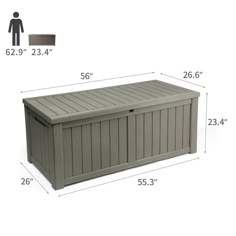 Medium Resin Weather Resistant Outdoor Storage Deck Box, 72.6 Gal., Pu –  Genoz