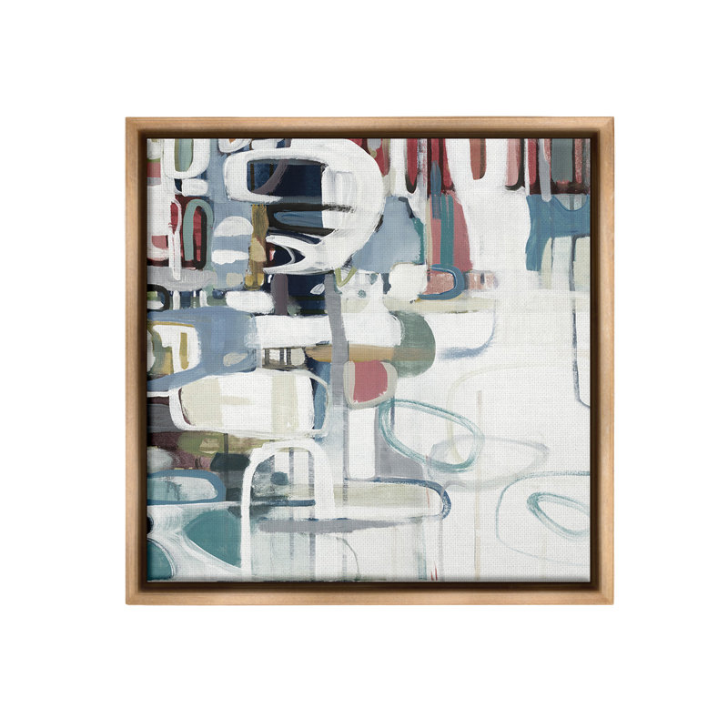 "Formes abstraites asymétriques" par Lisa Ridgers sur toile, Cadre flottant orme Montalcino, H 18 po x l 18 po
