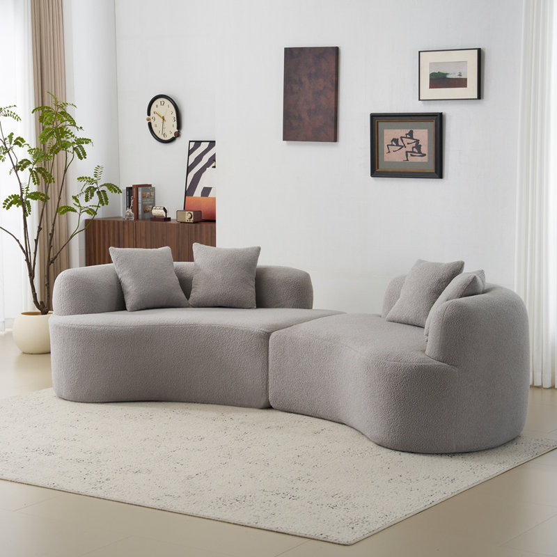 Canapé Curved, Tissu gris