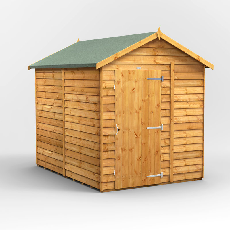 Powersheds 8 x 6ft Timber Overlap Windowless Apex Garden Shed