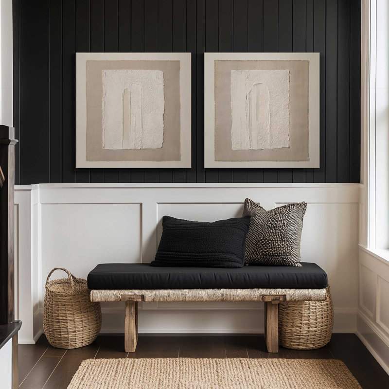 Silent Form Set of 2 Prints, 12" x 12", American Maple Floater Frame