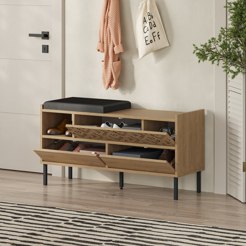 8 Pair Shoe Storage Cabinet, Sapphire Oak
