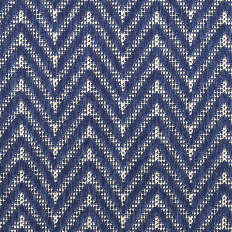 Remmie Black Modern Indoor/Outdoor Rug, Runner 2' x 6', Blue/Navy
