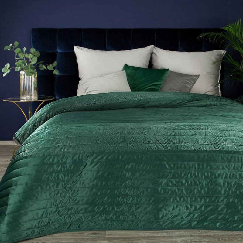 Kulikowski Velvet Solid Colour Bedspread with Pillowcases