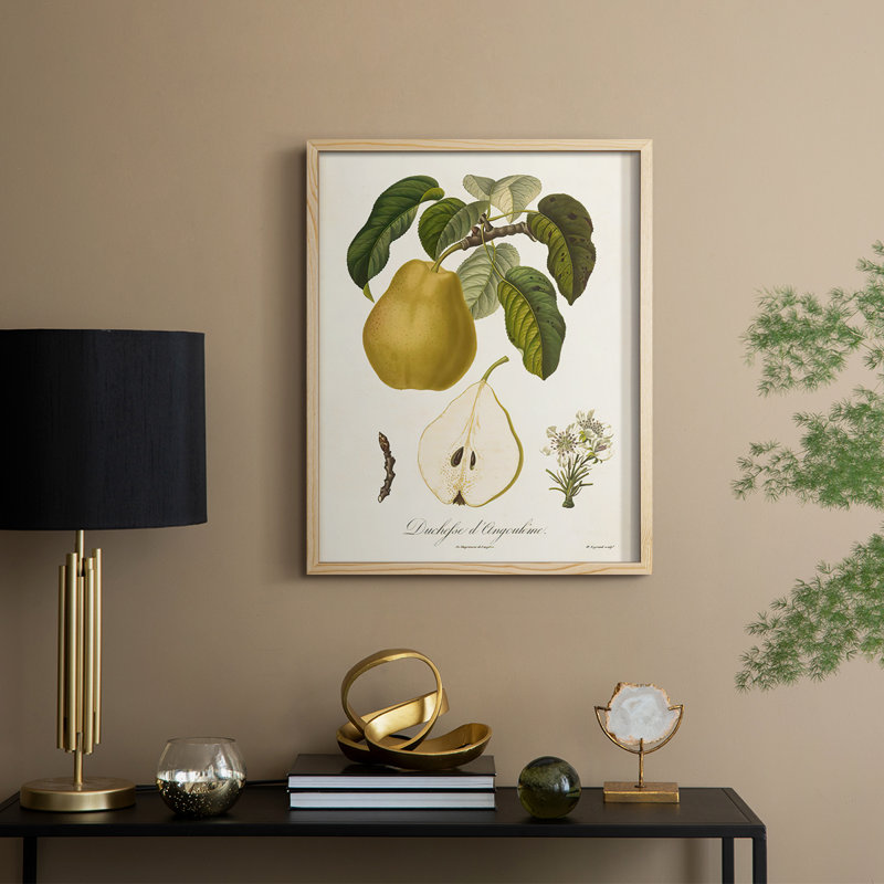Vintage Pears I, reproduction encadrée - bois massif, H 21 po x l 17 po
