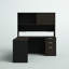 Bureau en coin réversible en L avec piédestal et huche Kadian-2074459145