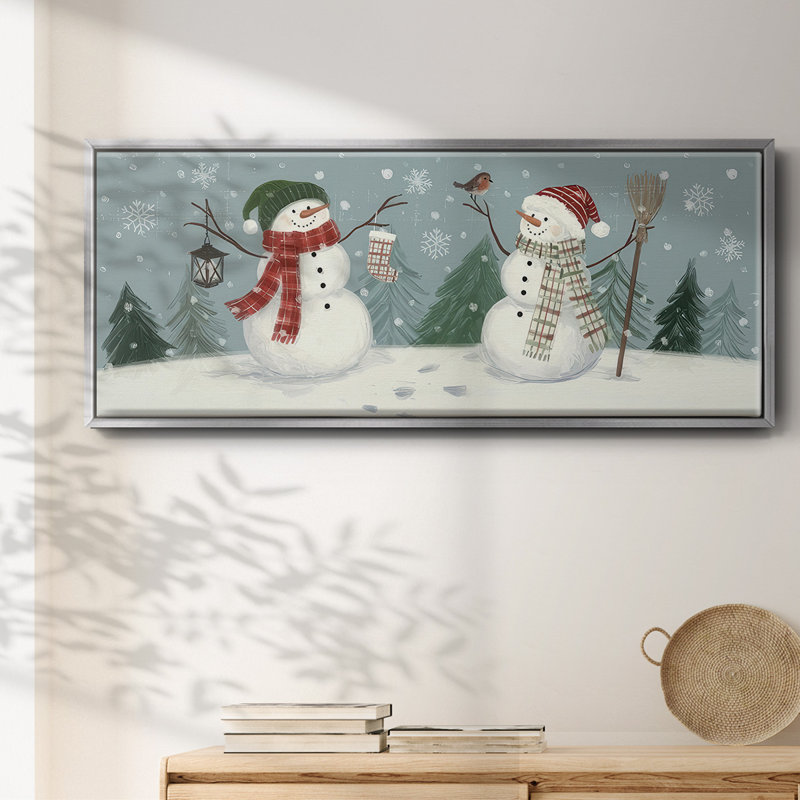 Bonhommes de neige VI - toile encadrée, H 20 po x l 50 po