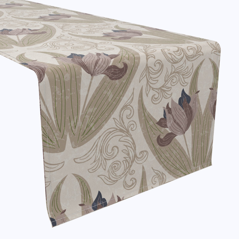 Table Runner, 100% Cotton, Floral 57, 108" x 16"
