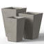 Ensemble de 3 grandes pots de fleurs d'intérieur / d'extérieur carrés 24 po, 18,5 po et 16 po-1494094883