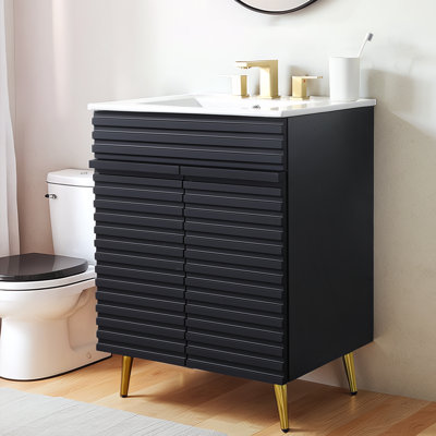 24'' Modern Freestanding Single Bathroom Vanity Set