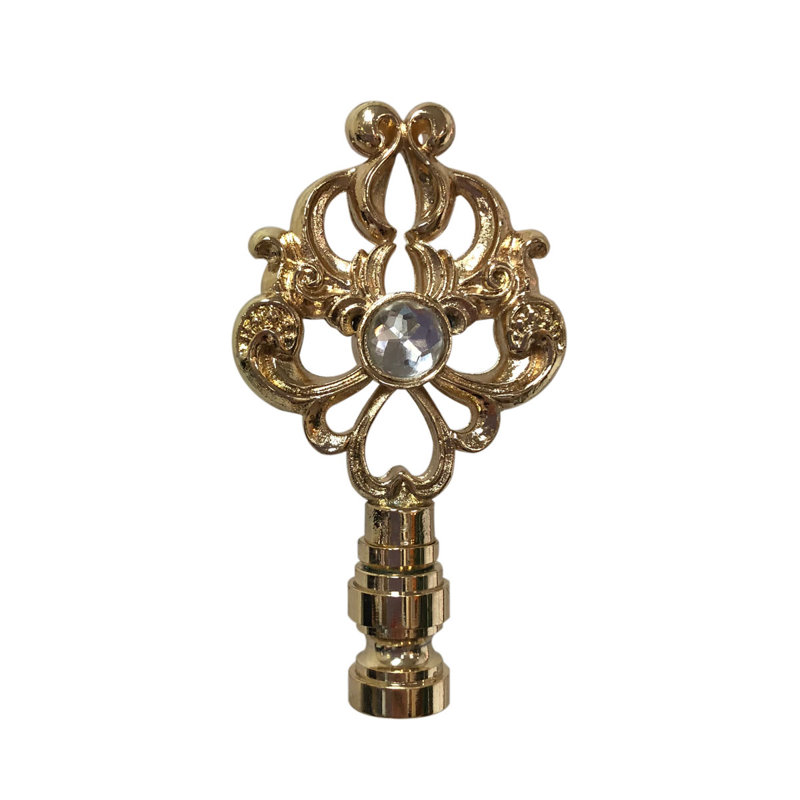 Faîteau lampe filigree floral, Laiton poli