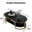 Table basse noire avec bordure dorée-2039368527