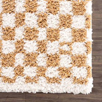 Tapis jaune à carreaux Viesville
