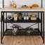 47" Natural Wood Finish Kitchen Island With Power Outlets