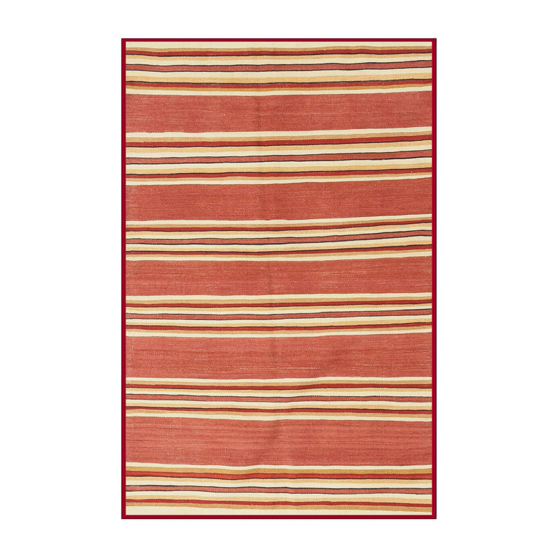 Tapis contemporain orange / jaune, Rectangle 8 pi x 10 pi