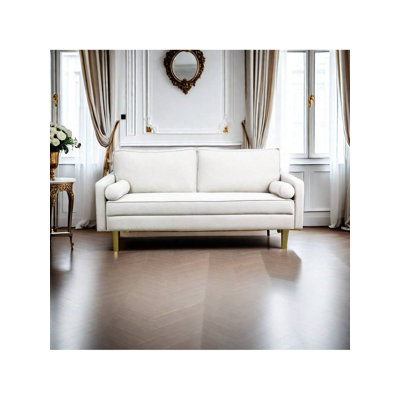 Canapé en lin 3 places peu encombrant - pour les petites chambres à coucher, les bureaux à domicile et les coins confortables