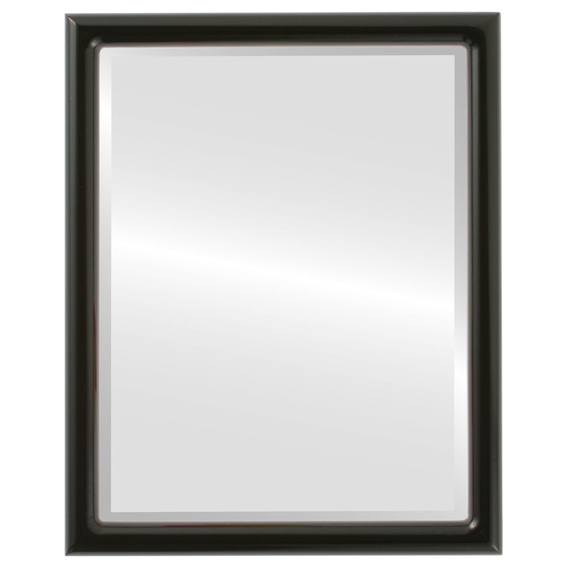 Rowles Rectangle Mirror, Gloss Black, 21.375" x 17.375"