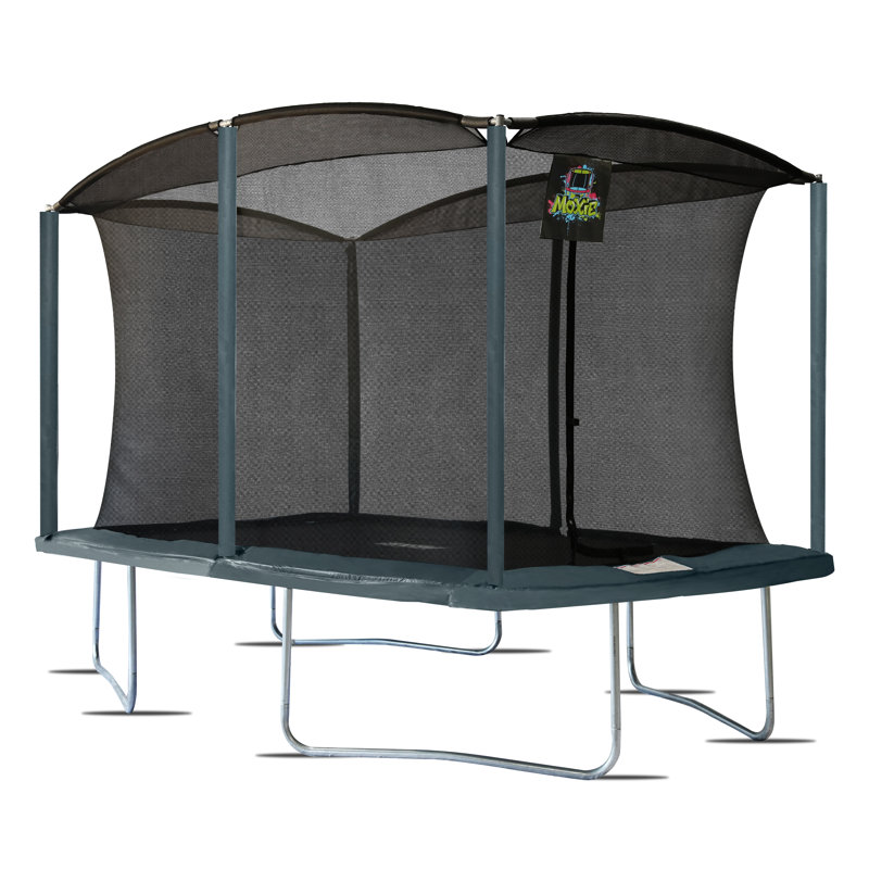 Machrus Moxie 8 x 12 FT Rectangular Outdoor Trampoline Set with Premium Safety Enclosure – Gymnastics Rectangular Trampoline for Kids and Adults