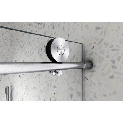 Porte de douche noire matte 6063 -, poulies en acier inoxydable 304 de 70 mm, nettoyage nano facile, fonction de fermeture en verre trempé