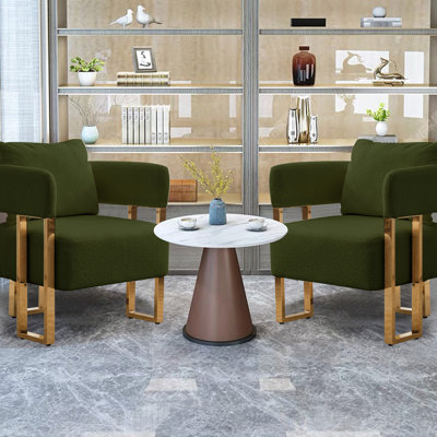 2 pièces - Chaise en métal recouverte, convient au vestiaire, au bureau et au salon, avec revêtement ergonomique en molleton, chaise de bureau décorative, artisanat exquis