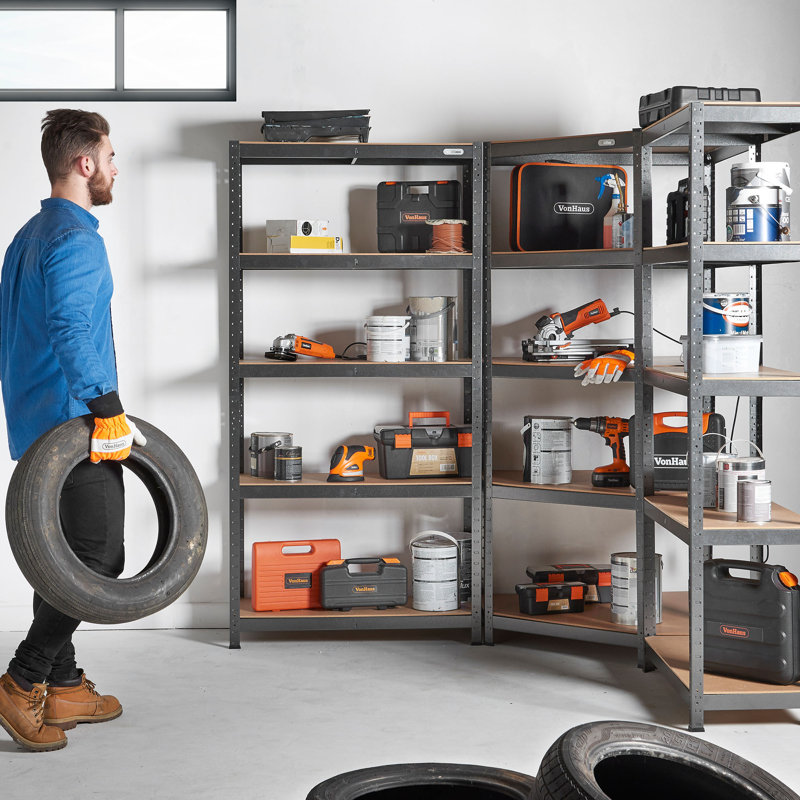 90cm W Steel Height -Adjustable Shelving Unit