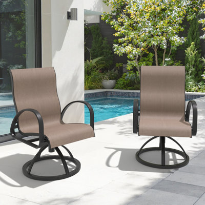 Outdoor Dining Aluminum Armchair With Sunbrella