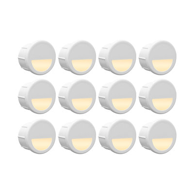 Mini luminaire d'extérieur encastré pour l'extérieur à basse tension, éclairage de paysage en demi-lune, 3000 K, blanc brillant, paquet de 12